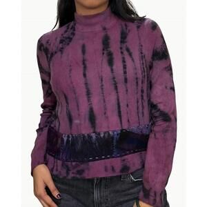 NEW GALADRIEL MATTEI mockneck relaxed crop vignette sweater in deep blush